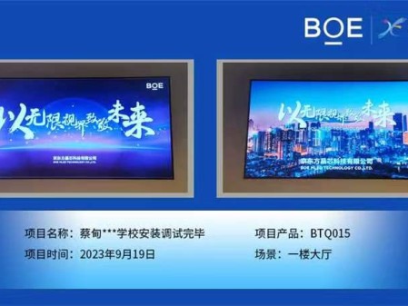 蔡甸**學(xué)校1樓大廳BTQ015安裝調(diào)試完畢