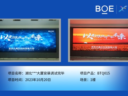 湖北**大廈1樓BTQ015安裝調(diào)試完畢