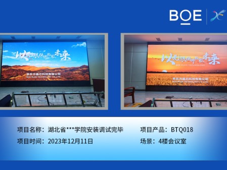 湖北省**學(xué)院4樓會議室BTQ018安裝調(diào)試完畢